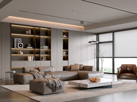 意式客厅 现代客厅 沙发背景墙 组合沙发 沙发茶几组合 客厅su模型