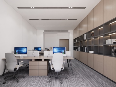 现代办公室_经理办公室_小办公室_办公区_工作室su模型