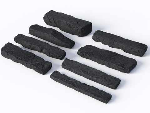 现代汀步 弹石路面 老石板 中式汀步 石板路 游步道 景观园su模型