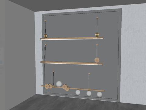 北欧玻璃吊灯组合su模型