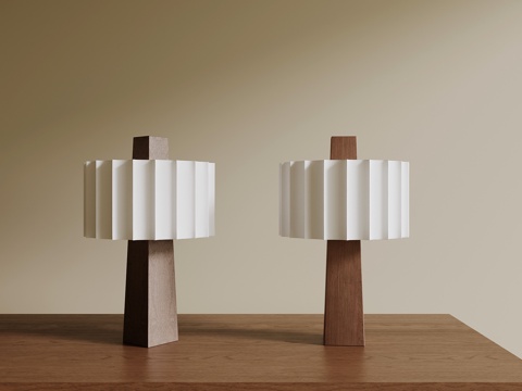 现代中古风台灯su模型