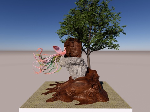 凤凰 摆件 佛 装饰su模型