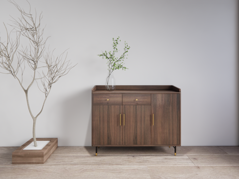 现代北欧 双门鞋柜su模型