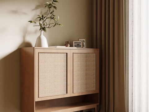 中古风边柜 斗柜 储物柜su模型