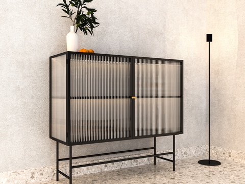 现代轻奢玄关柜餐边柜电视柜su模型