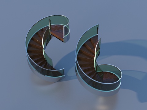  楼梯 扶手楼梯3d模型 