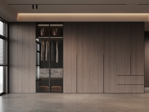 意式衣柜 成品衣柜su模型