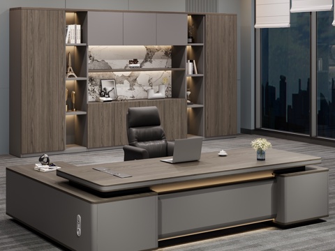  现代办公室 班台桌 老板桌 大班桌 总栽桌 经理桌 办公桌椅3d模型 