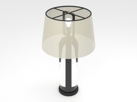  台灯 灯罩 灯泡 底座 灯架3d模型 