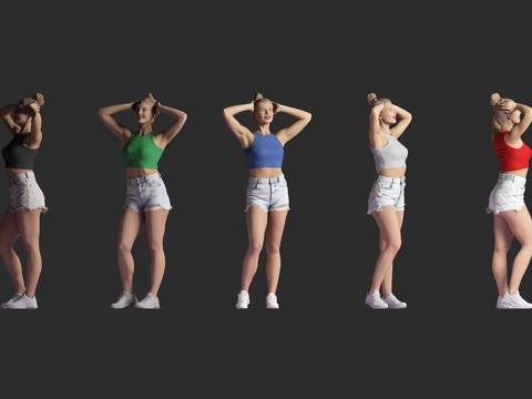  女人女性 站姿站姿 外国人物 运动健身 健美锻炼 场景氛围3d模型 