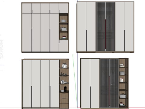现代衣柜su模型