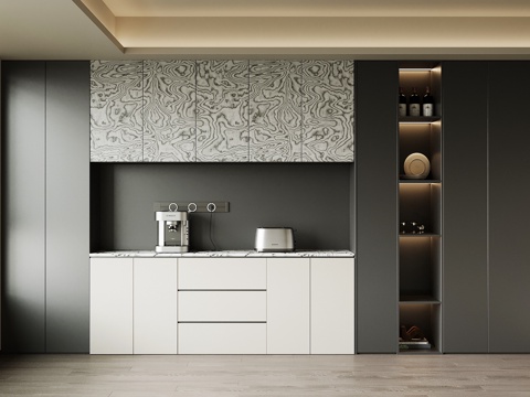 现代酒柜 餐边柜 橱柜su模型