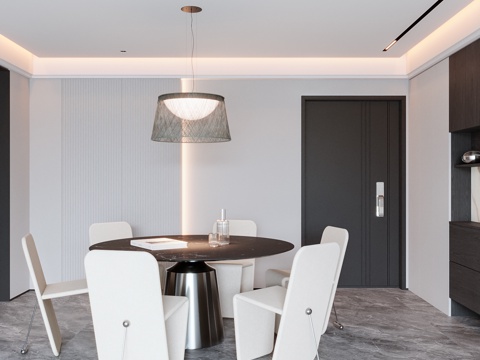  现代简约餐厅3d模型 