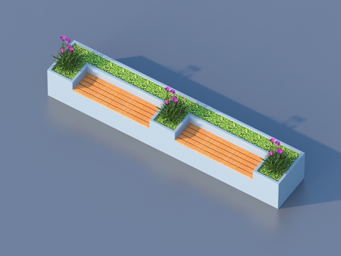  树池 坐凳 花坛3d模型 