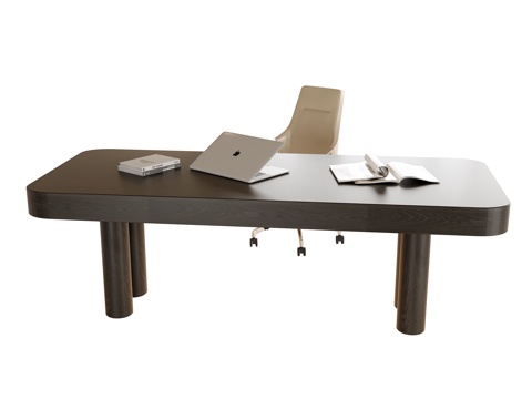 现代书桌椅 书桌 书椅su模型