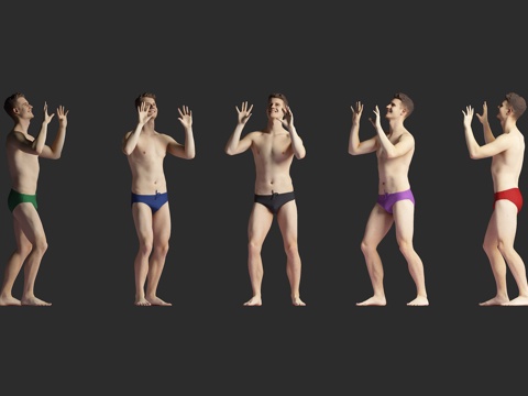  游泳泳装 男人男性 比赛游戏 玩耍交谈 外国人物 多色服装3d模型 