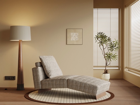 现代布艺躺椅 中古沙发椅su模型