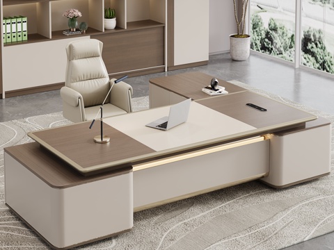  现代办公室 办公桌 老板桌 班台桌 大班桌 总栽桌3d模型 