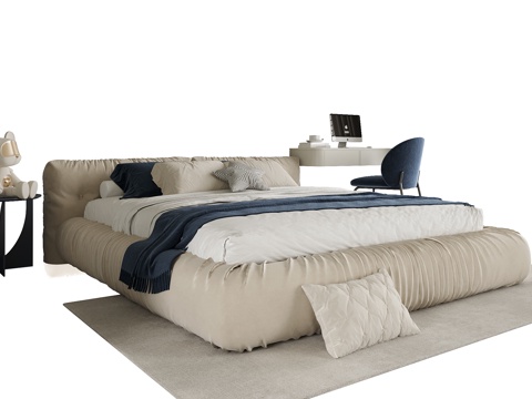 现代儿童床 单人床su模型