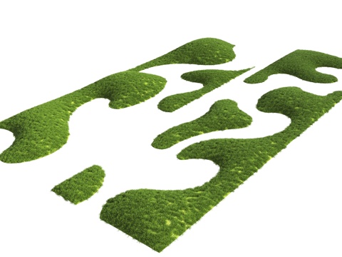 微地形 庭院微地形 新中式庭院 草坡 庭院景观 绿岛su模型