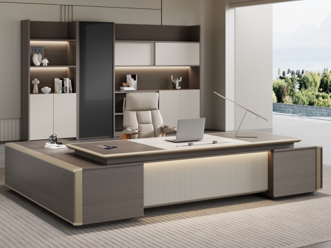  现代办公室 办公桌椅 老板桌 大班桌 总栽桌 经理桌 班台桌3d模型 