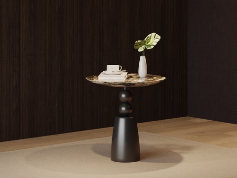 现代意式边几 圆几su模型