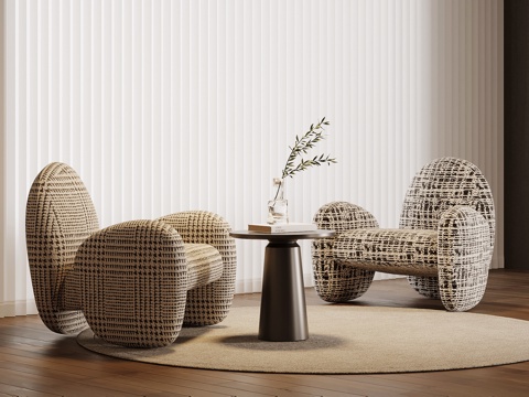  现代布艺沙发 休闲单人沙发3d模型 