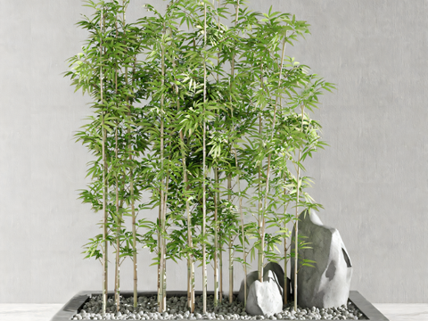 新中式竹子su模型