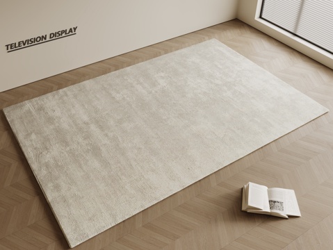 现代简约地毯 方形地毯 粗布地毯 客厅地毯 奶油风地毯su模型