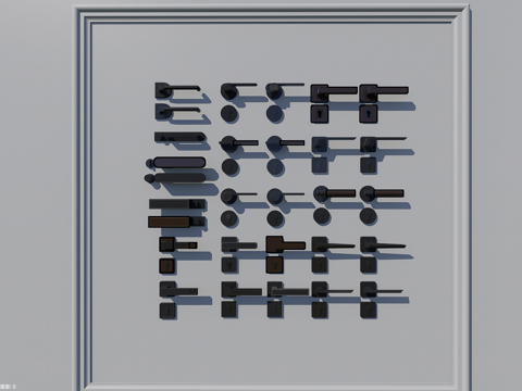 五金新中式门把手su模型