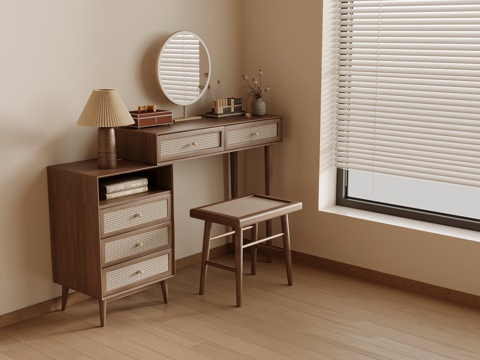 侘寂风梳妆台su模型