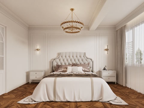  欧式卧室主卧 法式卧室主卧 美式卧室主卧 法式床 欧式床3d模型 