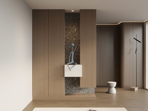 现代意式玄关柜 鞋柜su模型