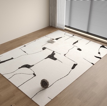 现代中古风黑白地毯3d模型