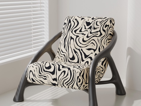  法式中古休闲椅 躺椅 单人沙发3d模型 