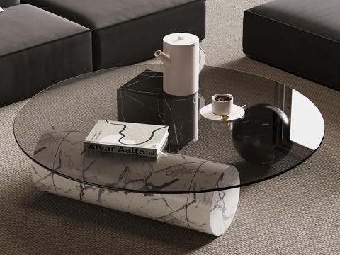 现代意式茶几3d模型