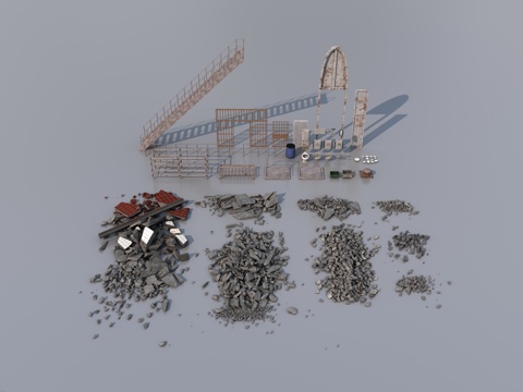  破旧的物品3d模型 