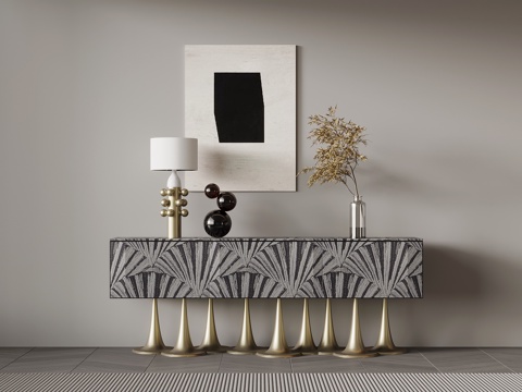 现代意式玄关柜 边柜 端景柜su模型