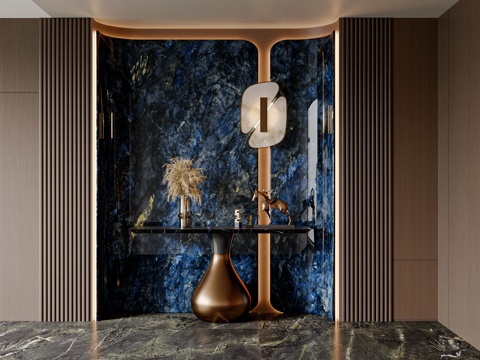 现代意式玄关 玄关过道 门厅 别墅玄关 端景 玄关摆件3d模型