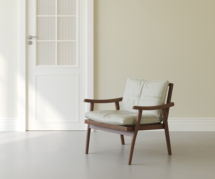 侘寂中古休闲椅su模型