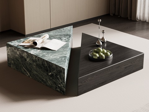  现代意式茶几 大理石茶几3d模型 