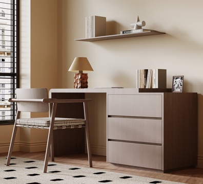 中古风书桌椅 书籍su模型