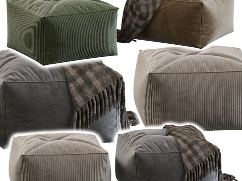  Icon Milano天鹅绒脚凳3d模型 