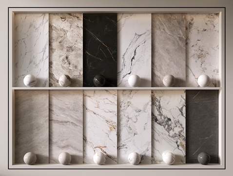 现代轻奢石材 大理石 岩板 护墙板su模型