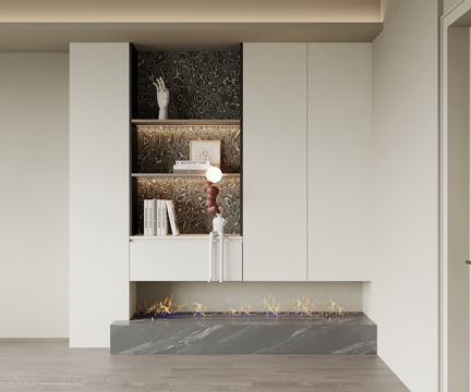 现代意式书柜su模型