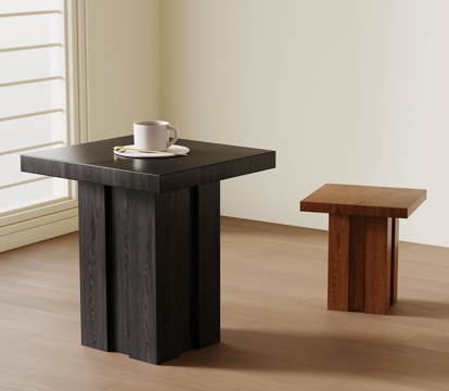 法式中古边几 实木边几 复古边几3d模型