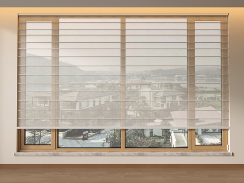 现代升降罗马帘 折叠帘 亚麻百叶帘 卷帘 梦幻帘su模型