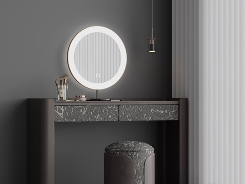 现代意式梳妆台su模型