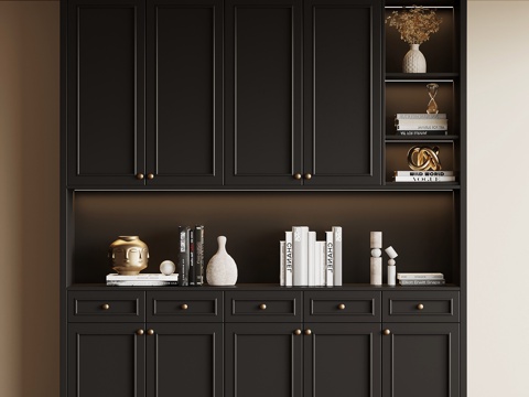 法式复古书柜su模型