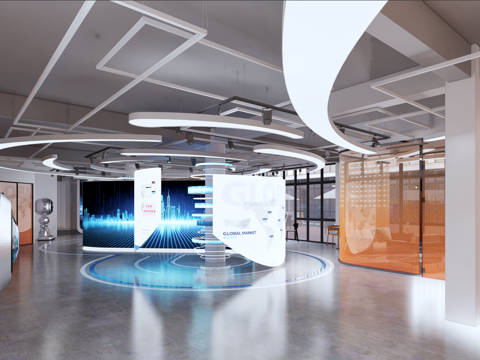 现代科技展厅 展览展示 文化展厅 艺术展厅su模型